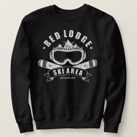Sweatshirt T-shirt Aventure Retro Red Lodge (Design devant)