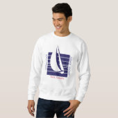 Sweatshirt T-shirt bleu de Square_UpDown Perth de bateau (Devant entier)