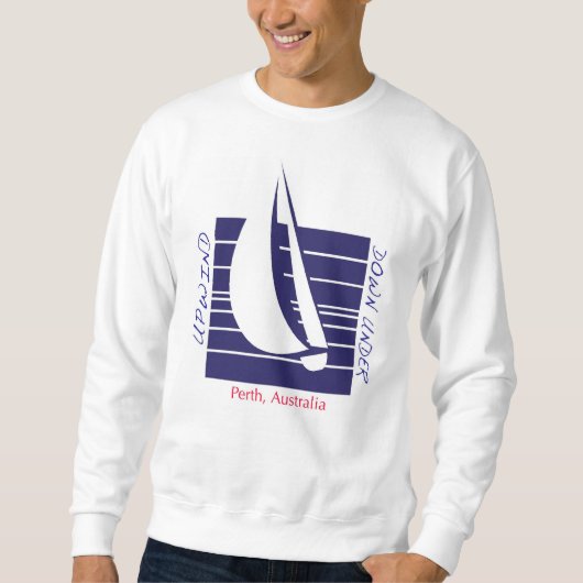 Sweatshirt T-shirt bleu de Square_UpDown Perth de bateau (Devant)