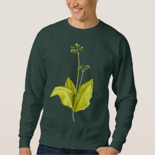 Sweatshirt T-shirt botaniste plante d'ail sauvage vert