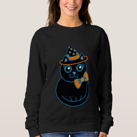 Sweatshirt T-shirt Chat Halloween (Devant)
