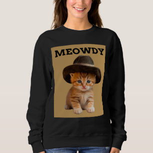 SWEATSHIRT T-SHIRT CHAT MINOU COW-BOY MEOWDY