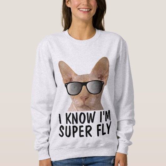 Sweatshirt T-shirt Chat sans cheveux Sphynx amusant (Devant)