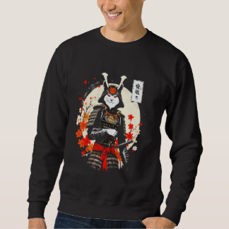 Sweatshirt T-shirt chats d'art japonais guerrier japonais rét