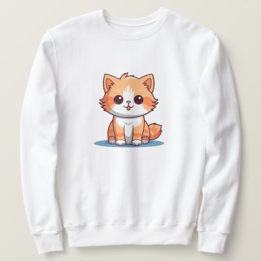 Sweatshirt T-shirt Cute Kitten - Conception Amoureux des chat (Design devant)