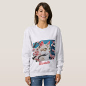 Sweatshirt T-Shirt Dame aux Chats (Devant entier)