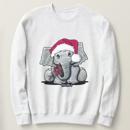 Sweatshirt T-shirt de Noël éléphant bébé (Design devant)