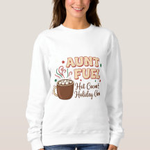 T-shirt de Noël Tante Fuel – Chocolat chaud et fêt