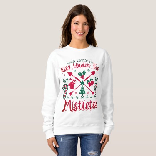 Sweatshirt T-shirt de Noël Witty pour un rassemblement festif (Devant entier)