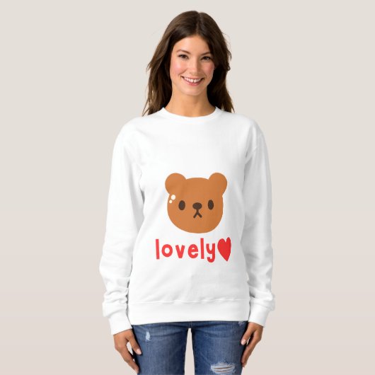 Sweatshirt T-shirt design de poitrine d'ours (Devant entier)