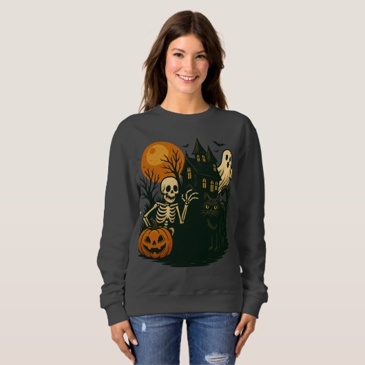 Sweatshirt T-shirt d'Halloween (Devant entier)