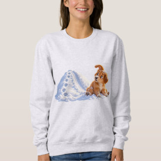 Sweatshirt T-shirt drôle pour femme avec un chiot sur un tobo