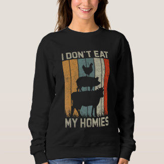 Sweatshirt T-shirt drôle végétalien Je ne mange pas mes potes