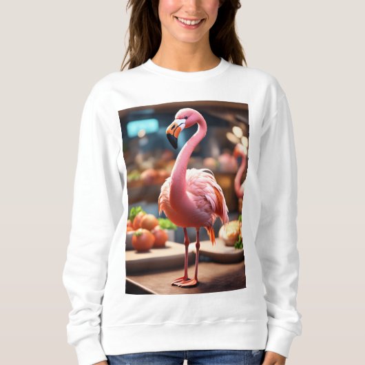 Sweatshirt T-shirt Flamant rose Paradise - Design tropical dy (Devant)