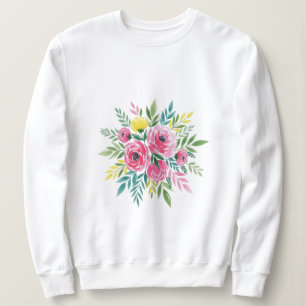 Sweatshirt T-shirt Fleur sauvage d’aquarelle pour femmes - Lo