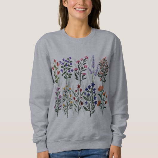Sweatshirt T-shirt Fleur sauvage pour femmes (Devant)