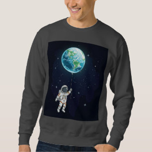 Sweatshirt T-shirt graphique de l'astronaute Earth Balloon