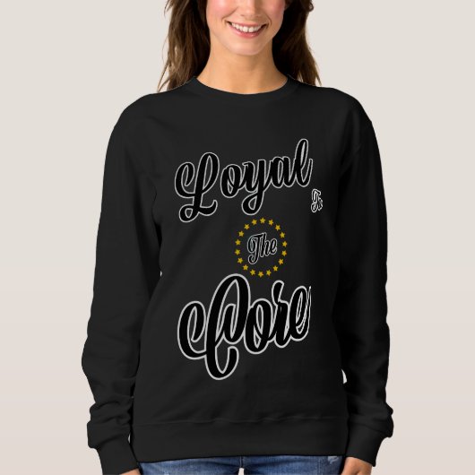 Sweatshirt T-Shirt Graphique Noir à Script Gras Fidèle Au Cœu (Devant)