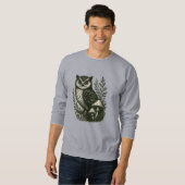 Sweatshirt T-shirt hibou et champignon - Mystique boisée goth (Devant entier)