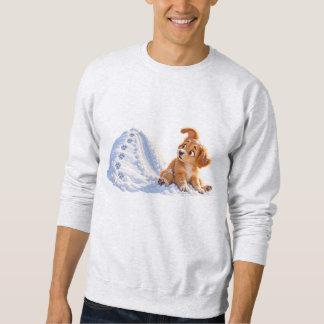 Sweatshirt T-shirt homme drôle de toboggan enneigé avec un ch