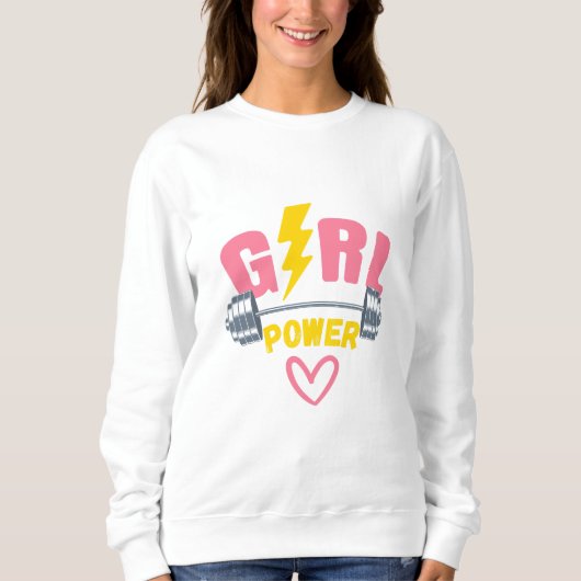 Sweatshirt T-shirt imprimé de puissance fille (Devant)