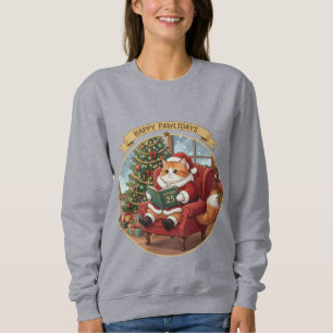 Sweatshirt T-shirt Joyeux Pawlidays Santa Chat de Noël
