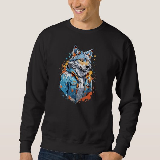 Sweatshirt T-shirt loup (Devant)