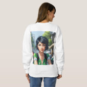 Sweatshirt T-shirt manches longues usure décontractée pour le (Dos entier)