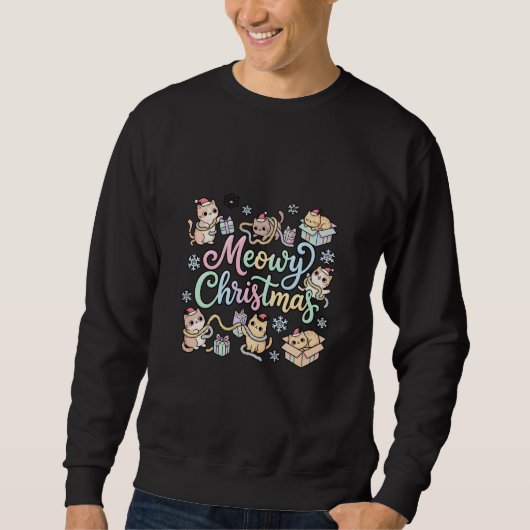 Sweatshirt T-Shirt Meowy Noël (Devant)