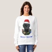 Sweatshirt T-shirt Noël caniche (Devant entier)