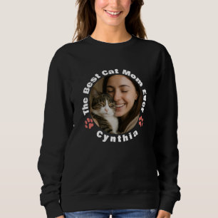 Sweatshirt T-shirt personnalisé Meilleure Maman Chat Photo C