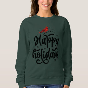 Sweatshirt T-shirt Red Bird Happy Holidays