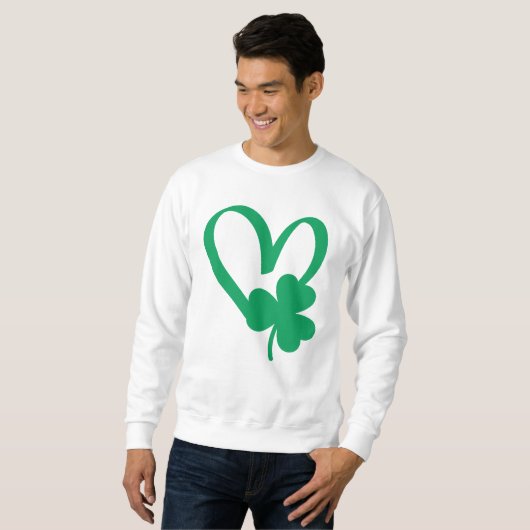Sweatshirt T-shirt Shamrock de la Saint Patrick (Devant entier)