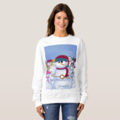 Sweatshirt T-shirt Snowmen mignon et capricieux (Devant entier)
