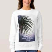 Sweatshirt T-shirt Tropical Chic Palm Tree soufflé au vent (Devant)