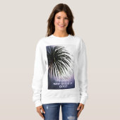 Sweatshirt T-shirt Tropical Chic Palm Tree soufflé au vent (Devant entier)