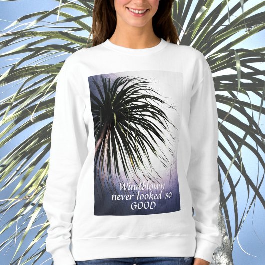 Sweatshirt T-shirt Tropical Chic Palm Tree soufflé au vent