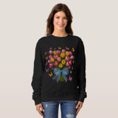 Sweatshirt T-shirt Tulipe & Papillons (Devant entier)