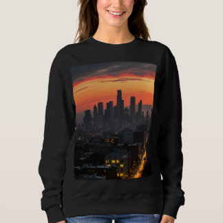 Sweatshirt T-shirt urbain Sunset Skyline féminin