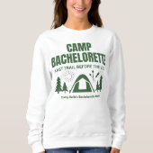 Sweatshirt T-shirt vert du camp Bachelorette (Devant)