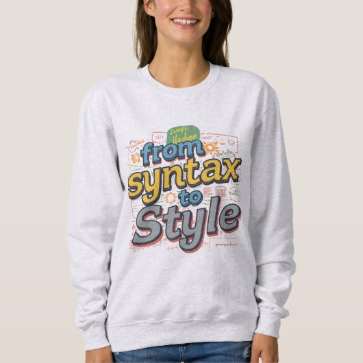 Sweatshirt T-shirt Vibrant De Syntaxe À Style Codage Créatif (Devant)