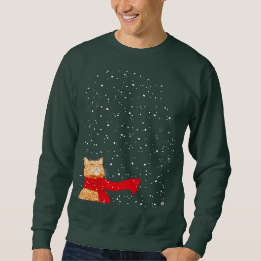 Sweatshirt Tabby aime la neige (Devant)