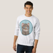 Sweatshirt Tabby Gris Peinture Chat - Cute Original Art Chat (Devant entier)