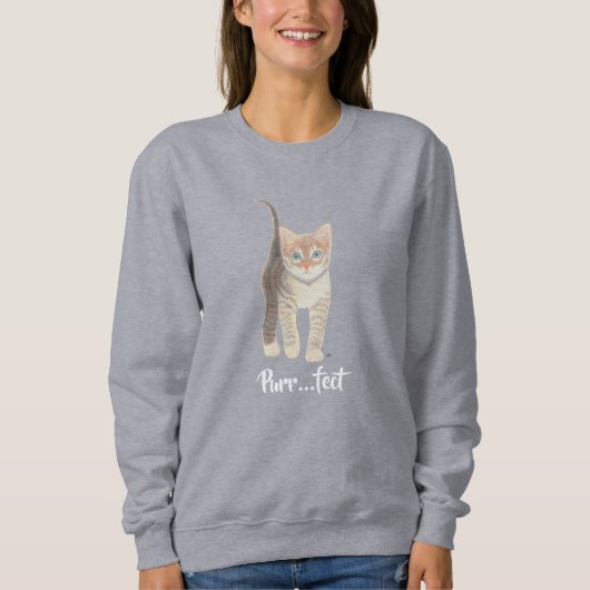 Sweatshirt Tabby Kitten Women's Tri-Blend (Devant)