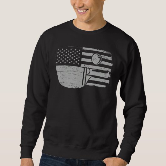 Sweatshirt Table tennis player  USA flag  table tennis (Devant)