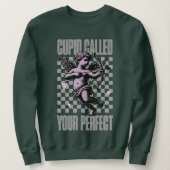 Sweatshirt Tableau de contrôle vert avec jolie Saint-Valentin (Design devant)