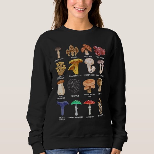 Sweatshirt Tableau d'identification des champignons de mycolo (Devant)