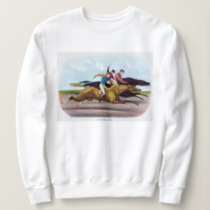 Sweatshirt Tableau vintage D'Une Scène De Course De Cheval, C