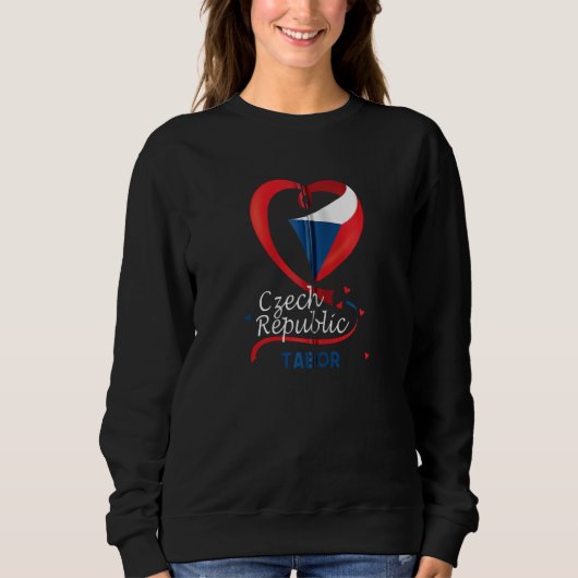 Sweatshirt Tabor République Tchèque Drapeau Cardiaque Lion Ti (Devant)