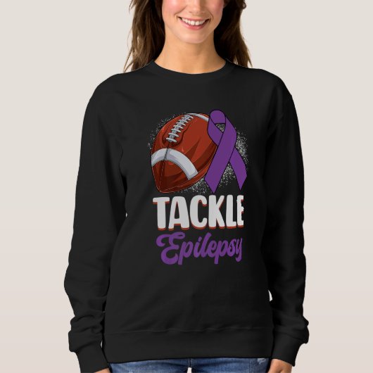 Sweatshirt Tackle Epilepsy Awareness Day Warrior Football Pur (Devant)